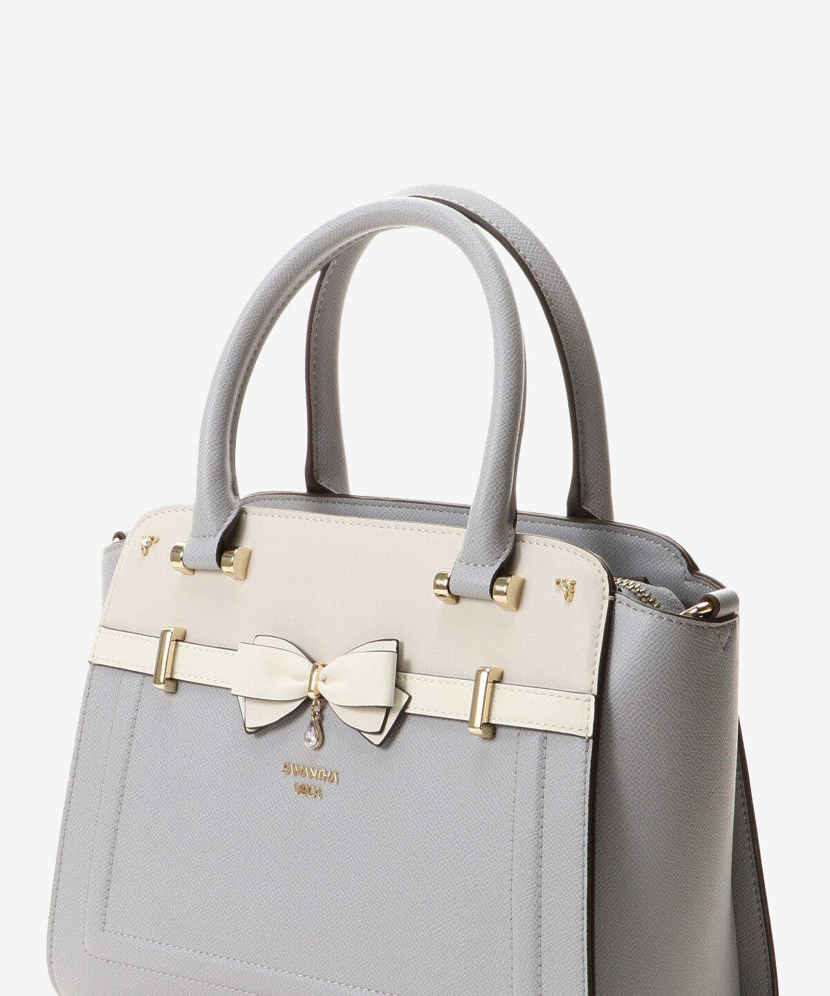 Samantha Vega「バイカラーアクセントリボントートバッグ」|ハンドバッグ|