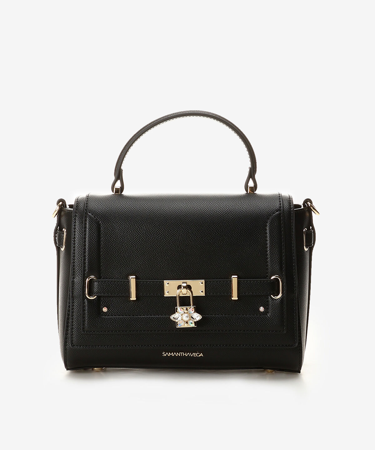 Samantha Vega「ベルトビジューショルダーバッグ」|ショルダー・メッセンジャー|ブラック