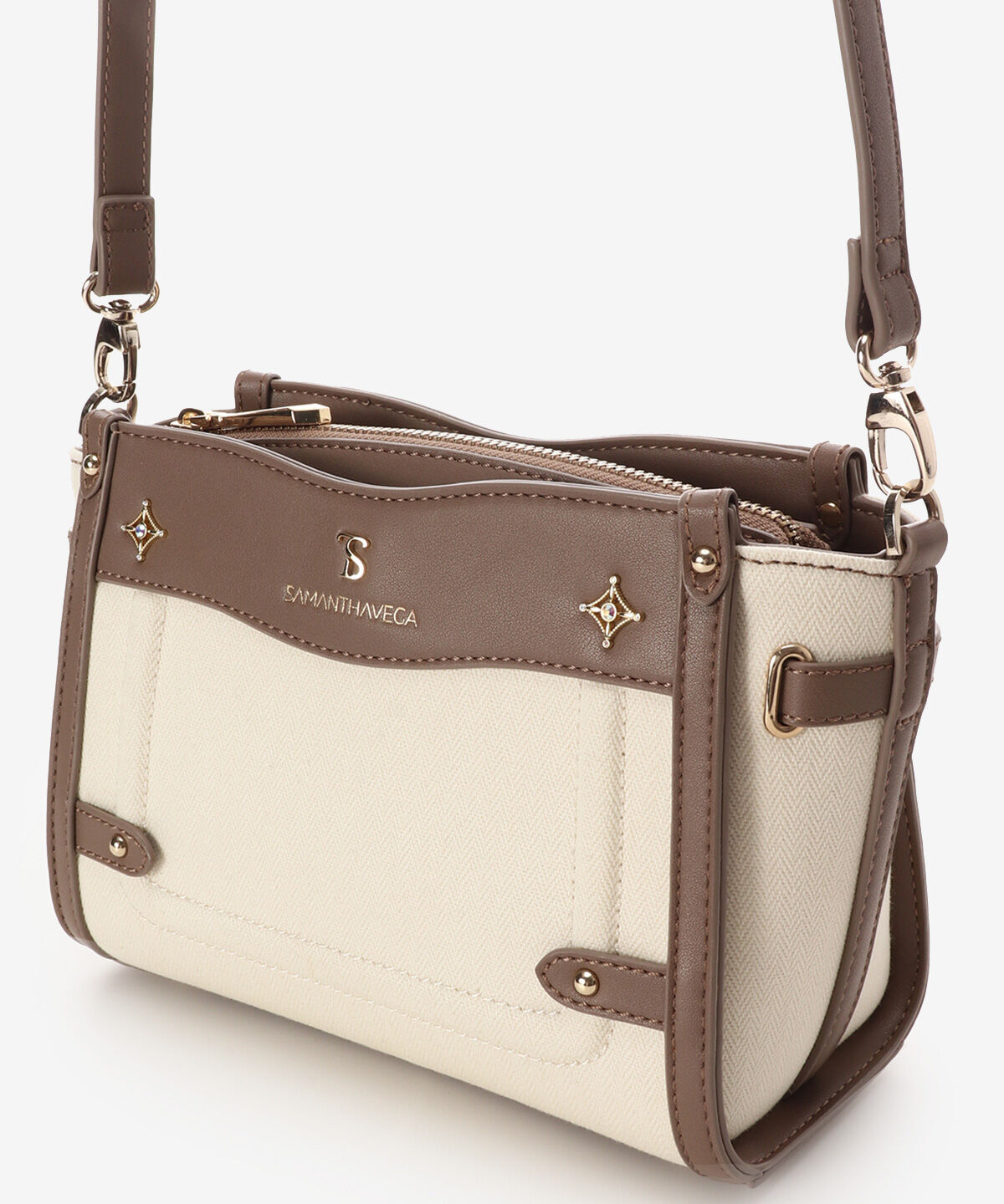 Samantha Vega「バイカラーキャンバスショルダーバッグ」|ショルダー・メッセンジャー|