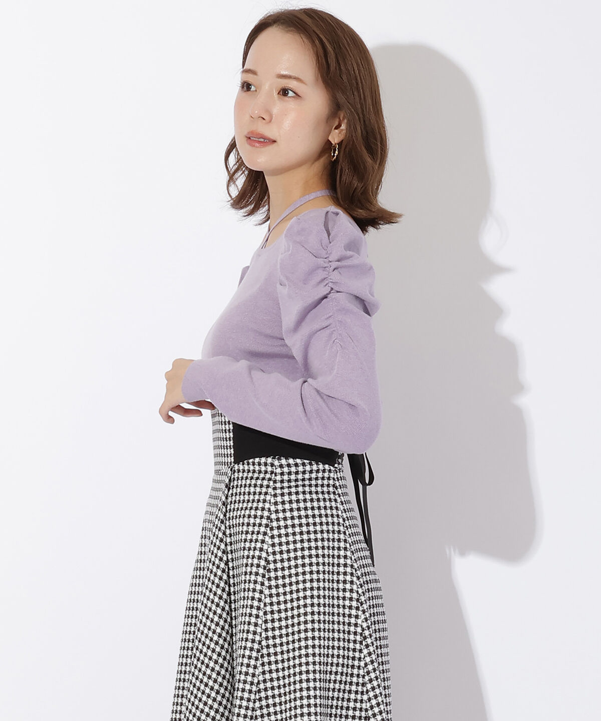 アンドクチュール「スクエアネックホルターリボンプルオーバー」|ニット・セーター|