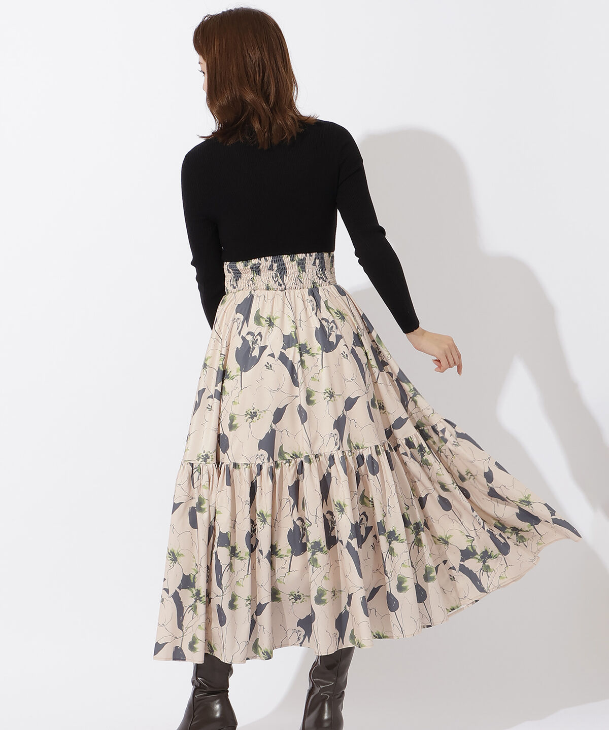 アンドクチュール「デジタルフラワードッキングワンピース」|ワンピース|