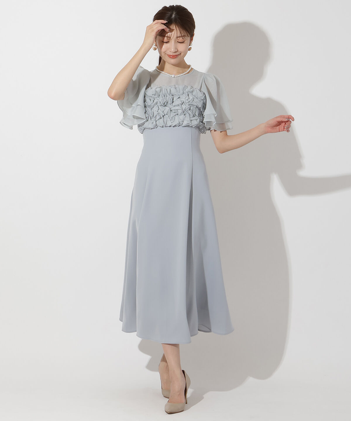 アンドクチュール「チュールフリルドレス」|ドレス|