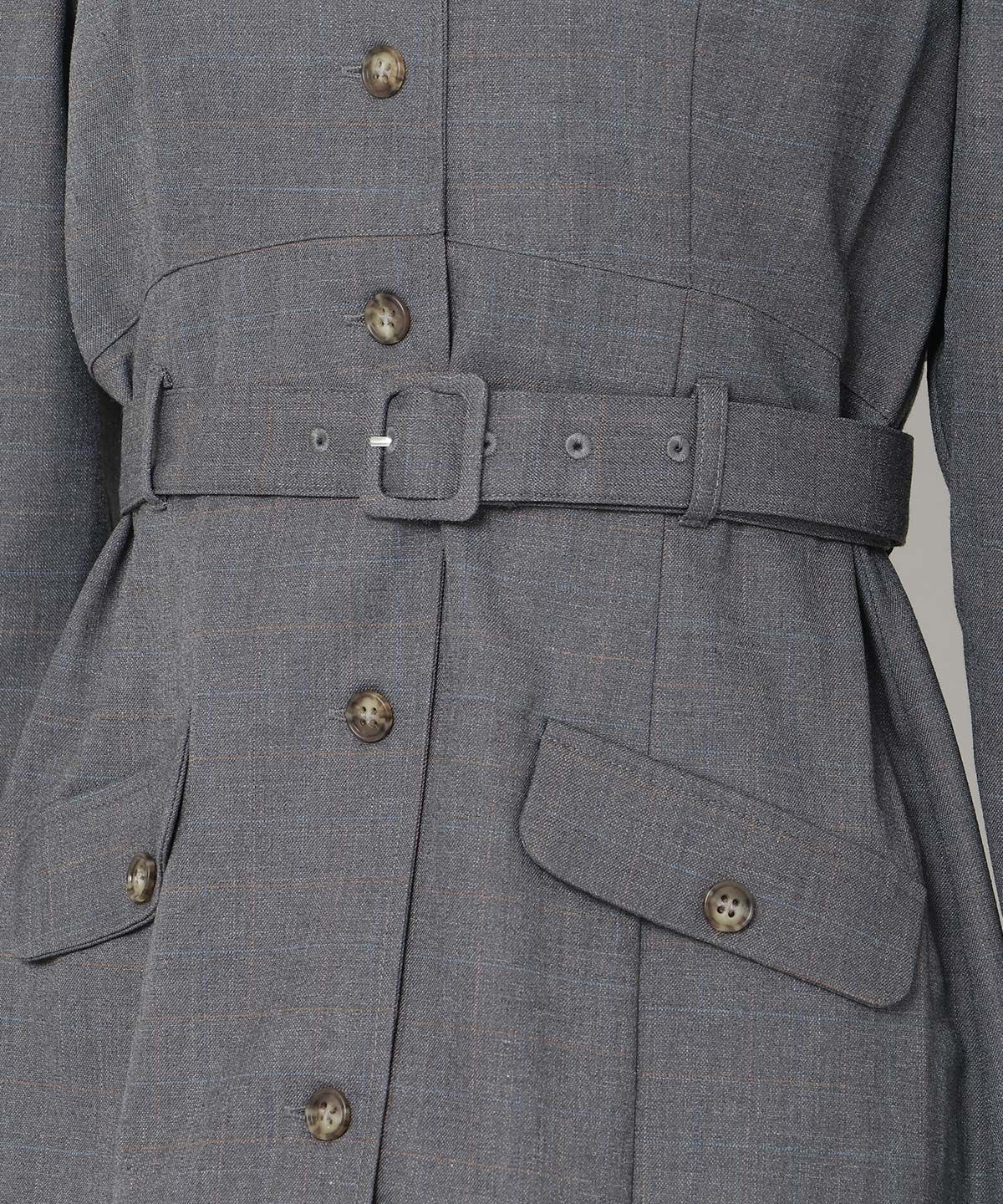 アンドクチュール「パワショルテーラーカラー長袖ワンピース」|ワンピース|