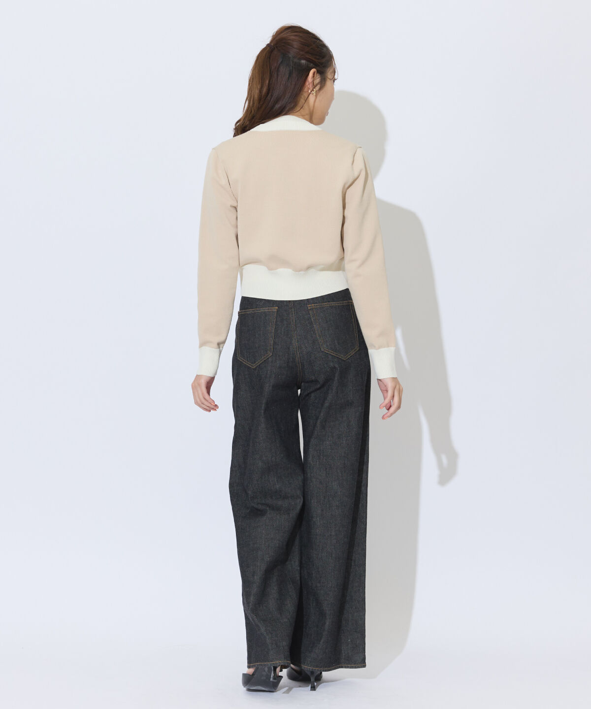 アンドクチュール「配色ニットアンサンブル」|カーディガン|