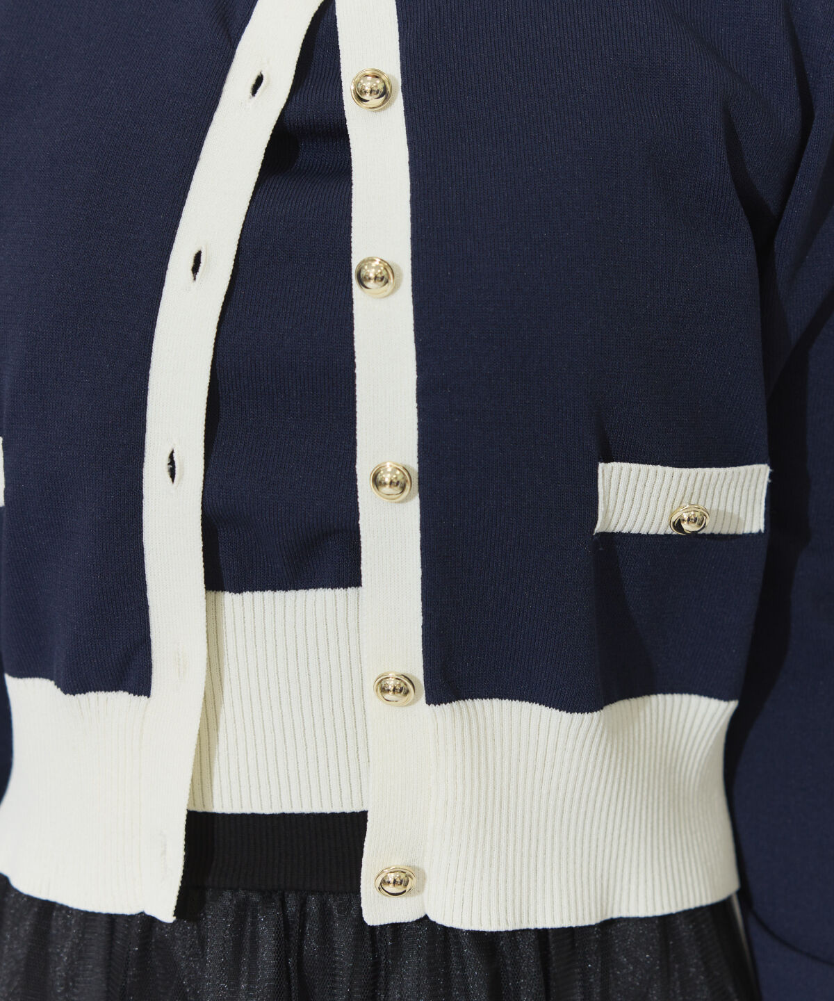 アンドクチュール「配色ニットアンサンブル」|カーディガン|