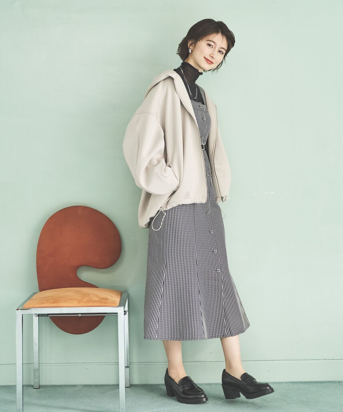 アンドクチュール「ダンボールポンチフーディーブルゾン」|ブルゾン・スタジャン|