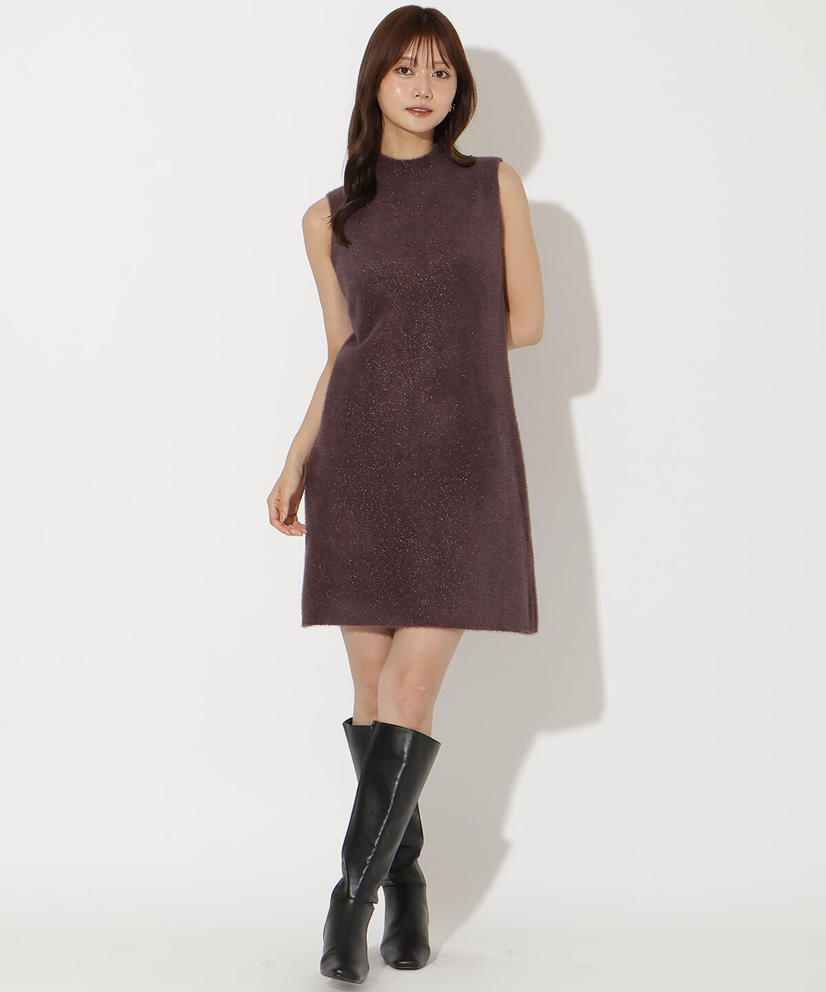 アンドクチュール「ラメフェザーニットアンサンブル」|ワンピース|