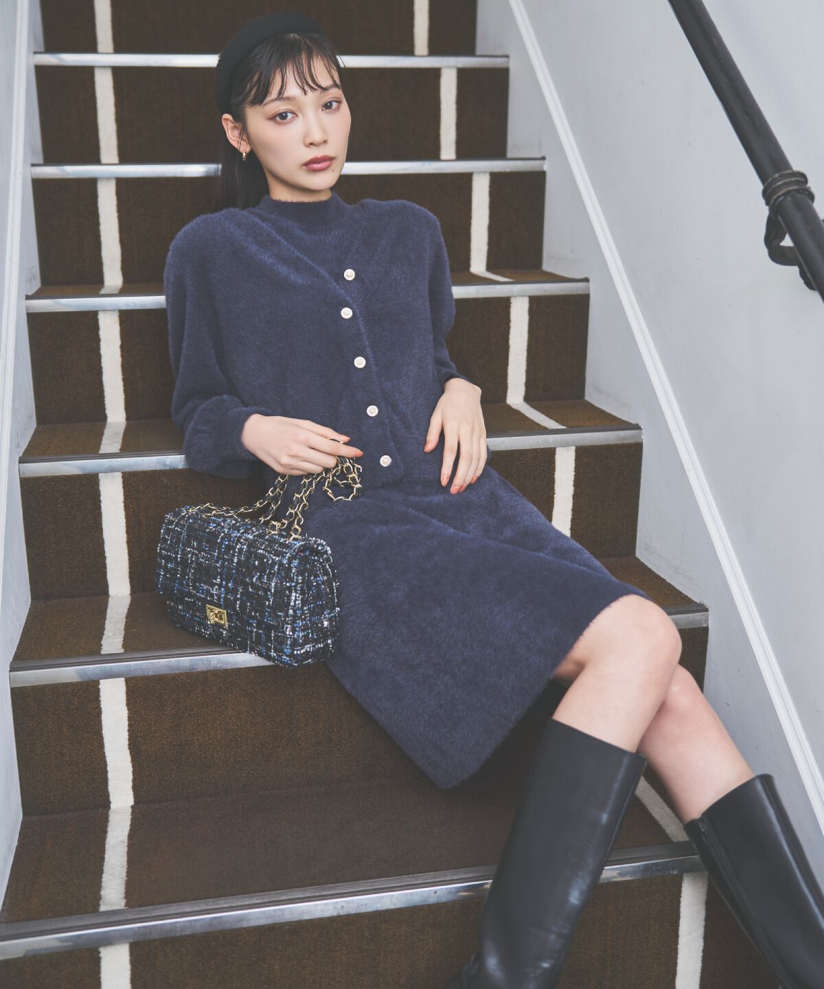 アンドクチュール「ラメフェザーニットアンサンブル」|ワンピース|