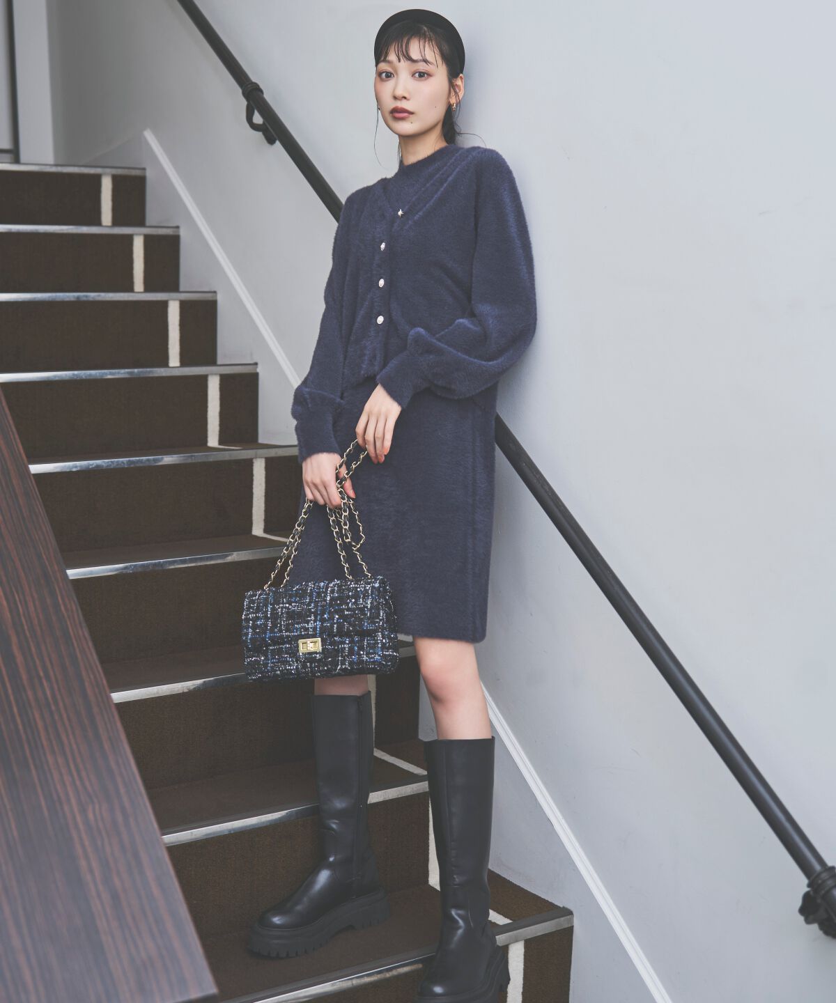 アンドクチュール「ラメフェザーニットアンサンブル」|ワンピース|