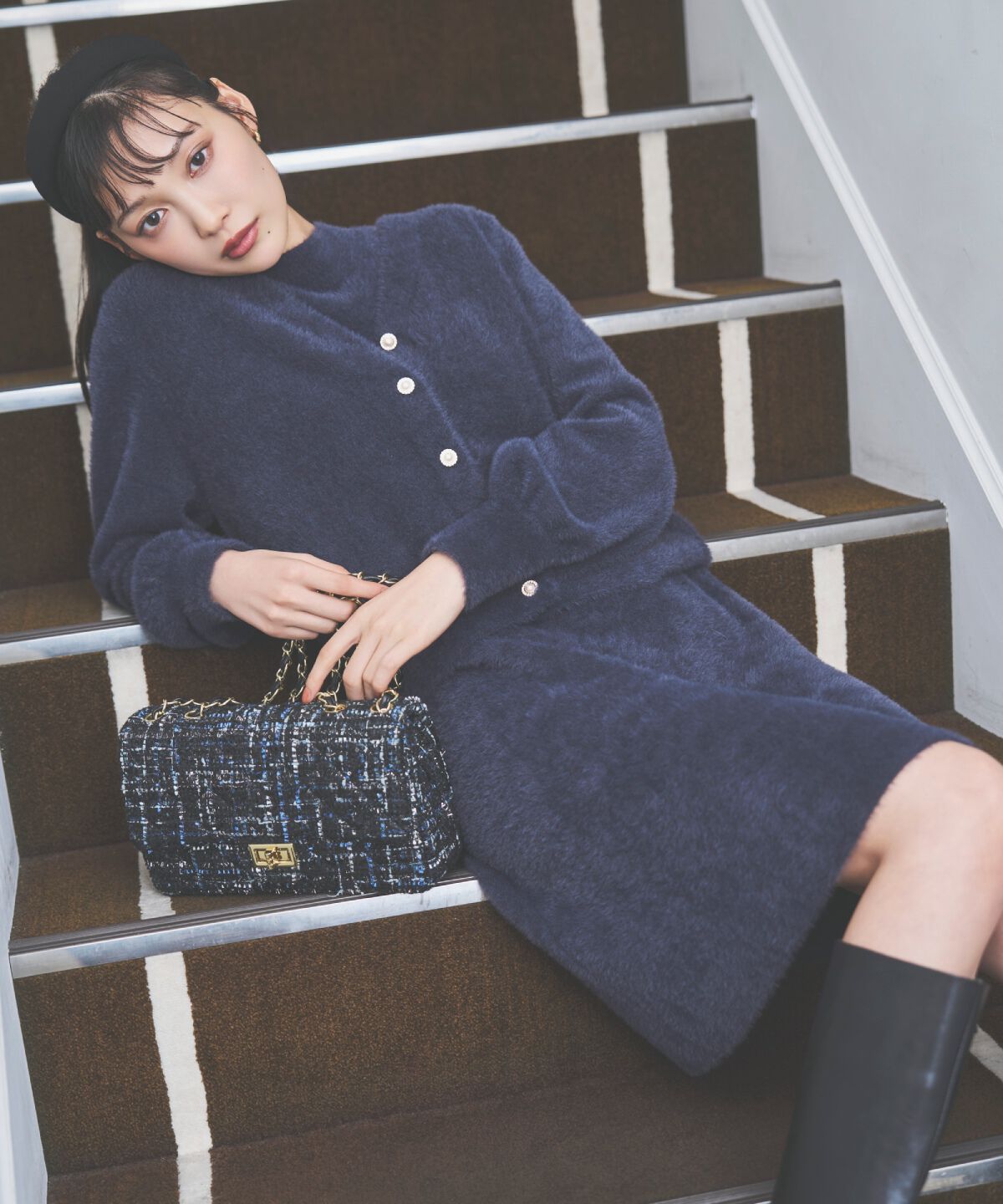 アンドクチュール「ラメフェザーニットアンサンブル」|ワンピース|