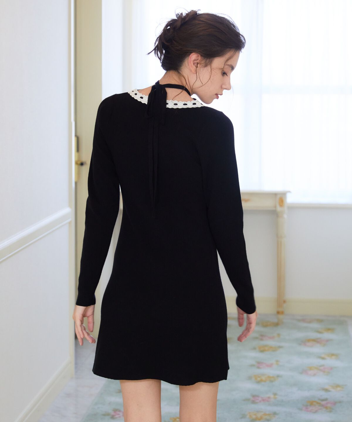 REDYAZEL「レーストリミングニットワンピース」|ワンピース|