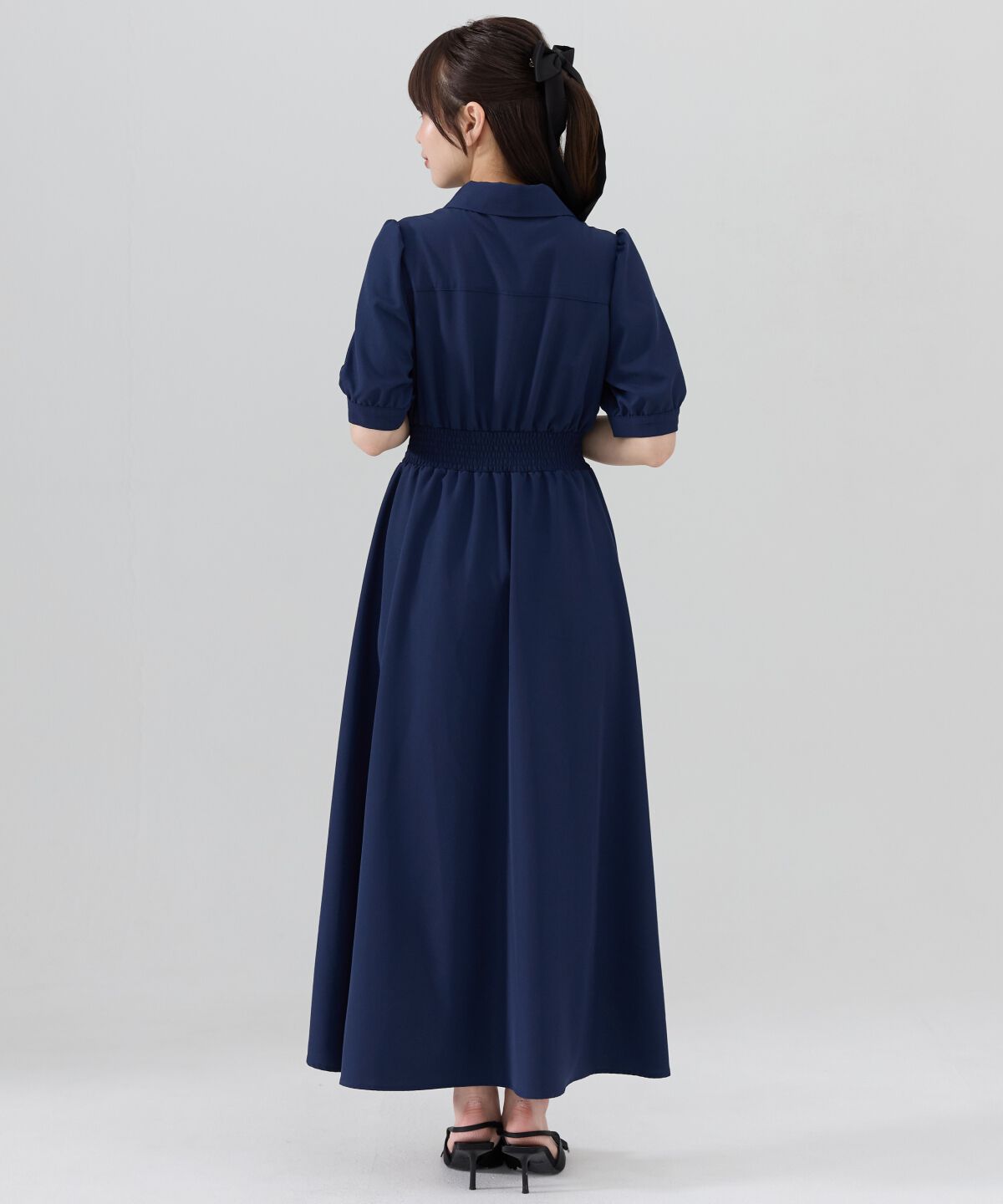 REDYAZEL「ウエストシャーリングシャツワンピース」|ワンピース|