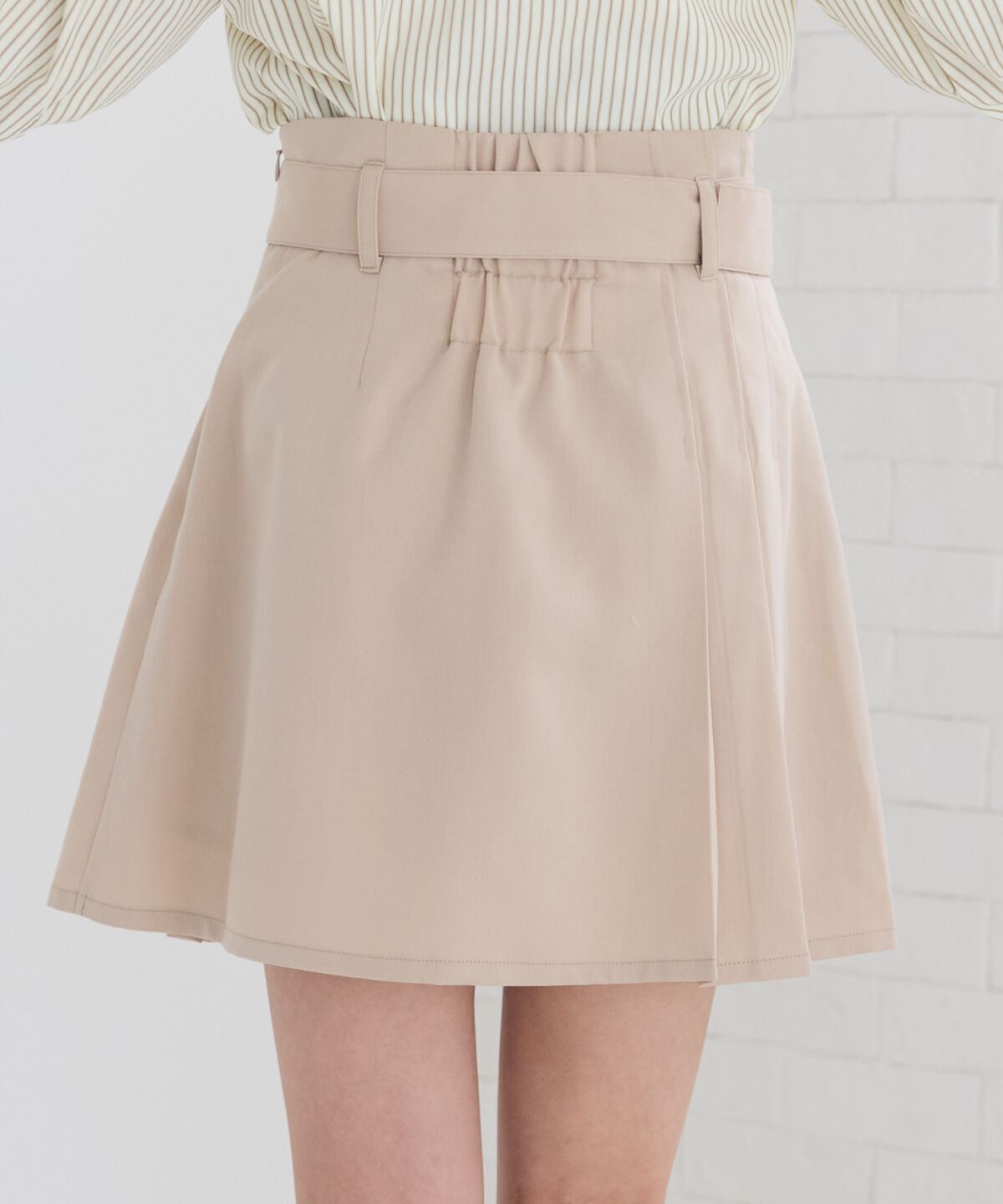 REDYAZEL「ラップデザインアシメプリーツミニスカート」|フレア|