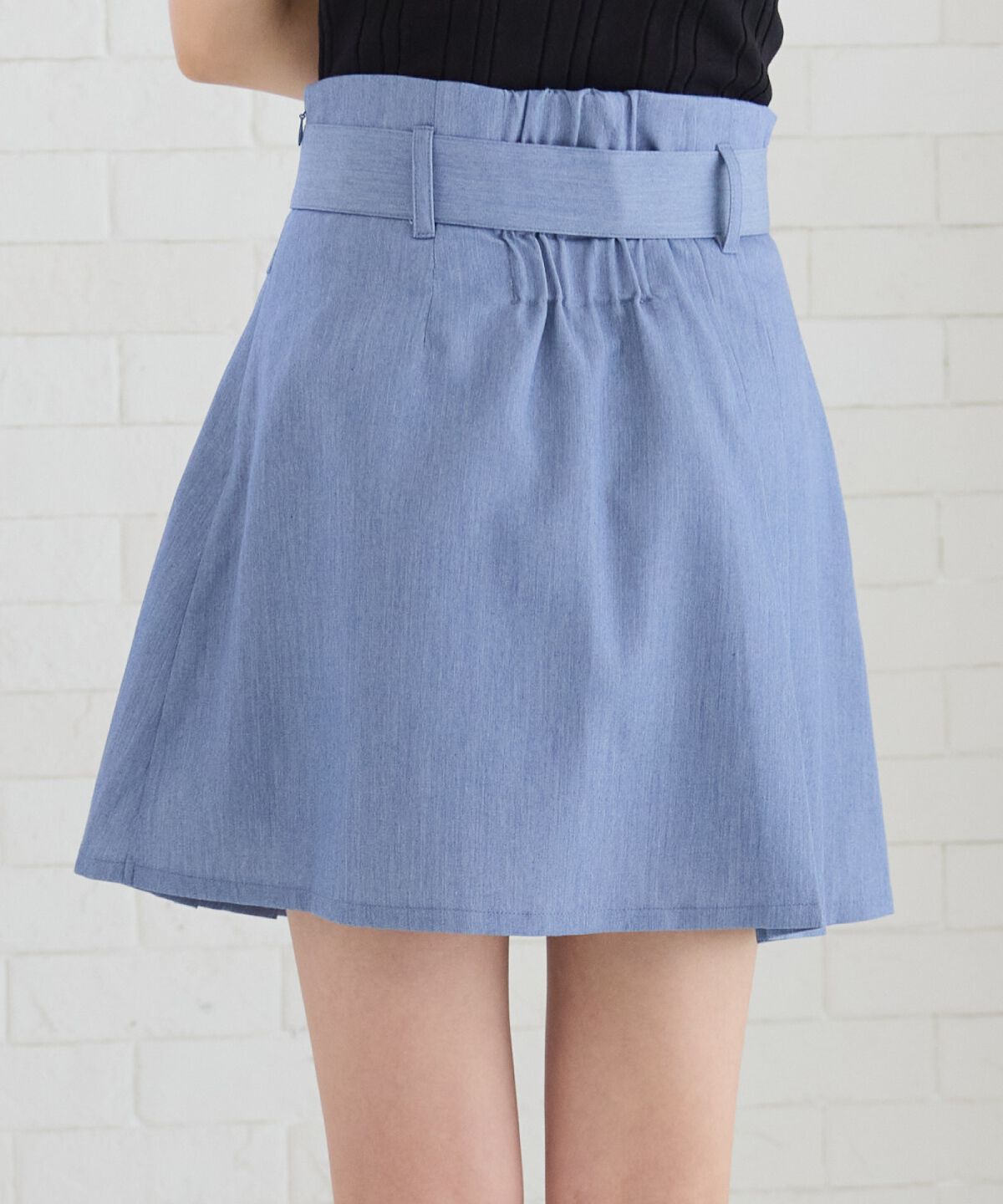 REDYAZEL「ラップデザインアシメプリーツミニスカート」|フレア|