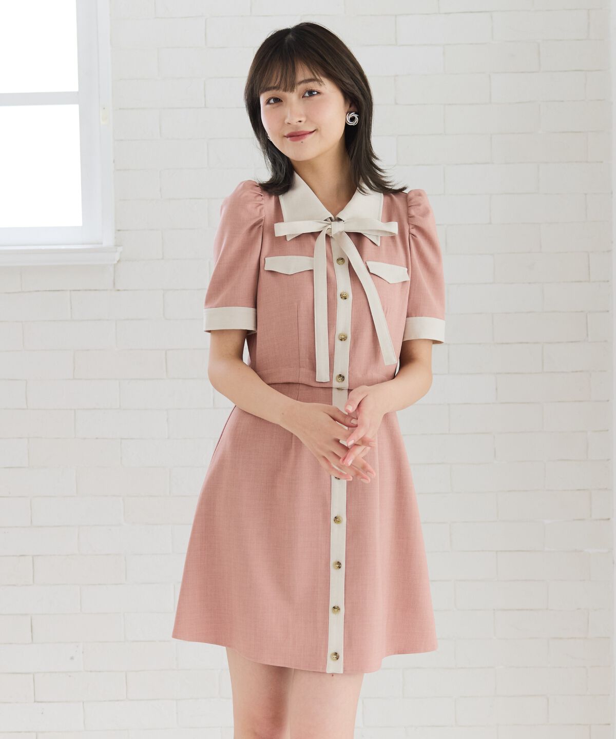 REDYAZEL「2WAYバイカラーミニワンピース」|ワンピース|ピンク