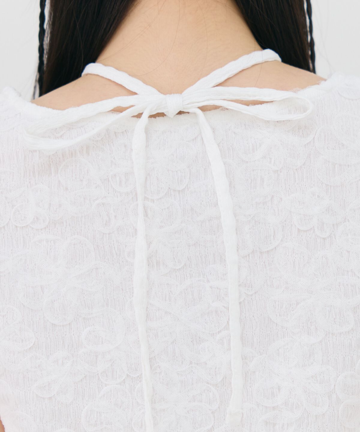 REDYAZEL「3DフラワーレースコンパクトTシャツ」|Tシャツ・カットソー|