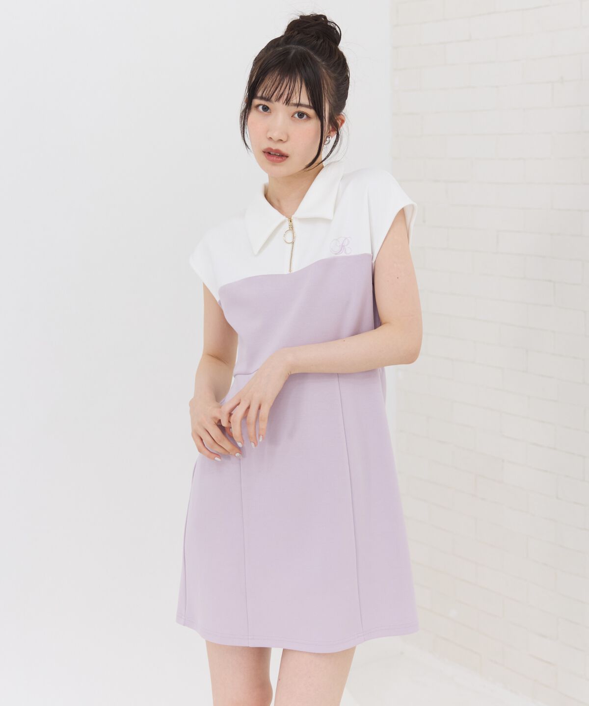 REDYAZEL「バイカラーポロミニワンピース」|ワンピース|