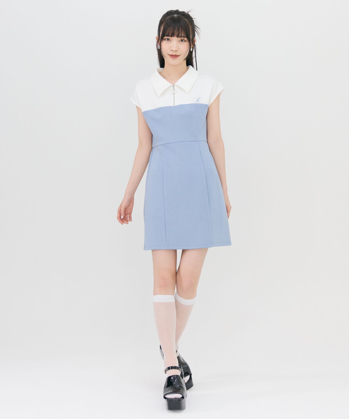 REDYAZEL「バイカラーポロミニワンピース」|ワンピース|