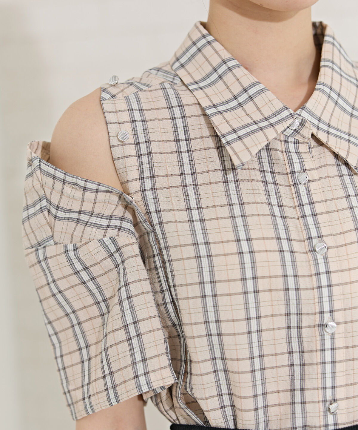 REDYAZEL「2WAYスリーブチェックトップス」|シャツ・ブラウス|