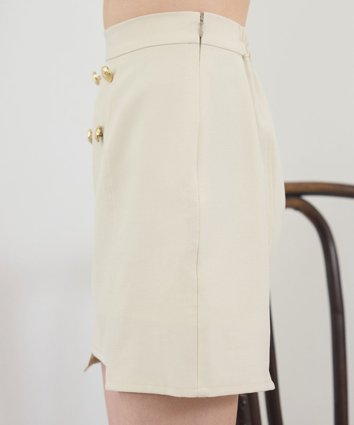 REDYAZEL「レイヤードダブルボタンミニスカート」|タイト|