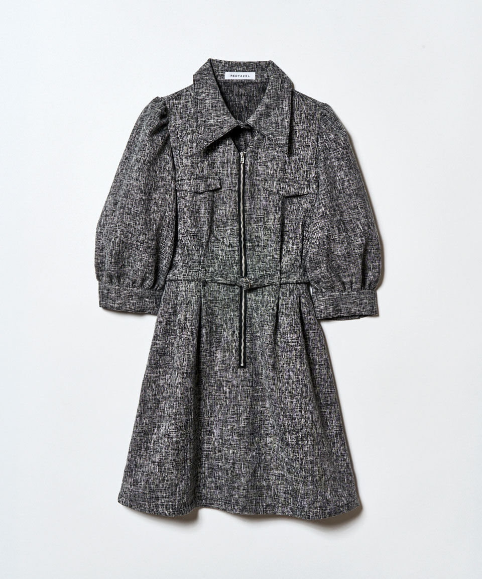 REDYAZEL「カラーミックスフロントZIPワンピース」|ワンピース|