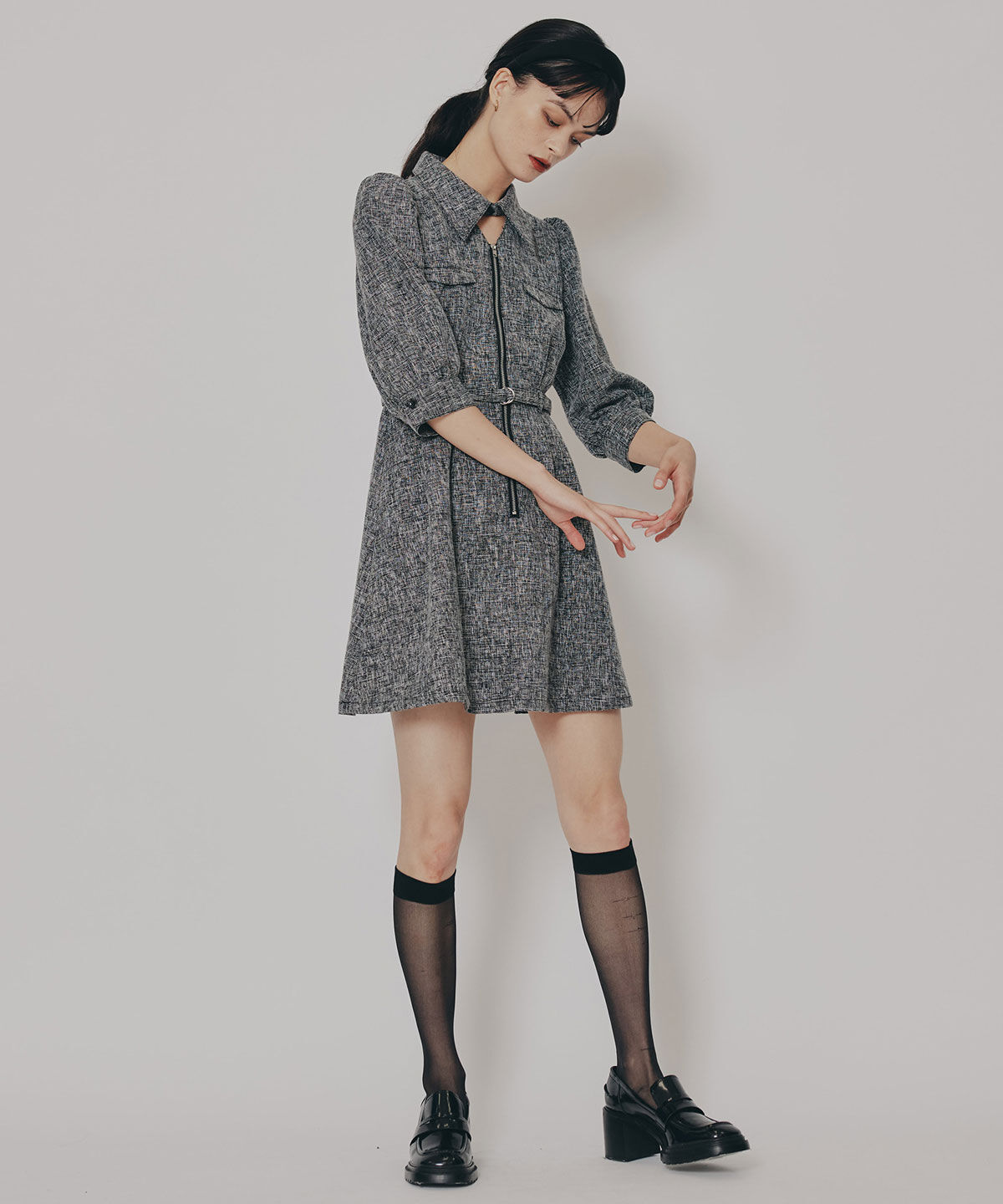 REDYAZEL「カラーミックスフロントZIPワンピース」|ワンピース|