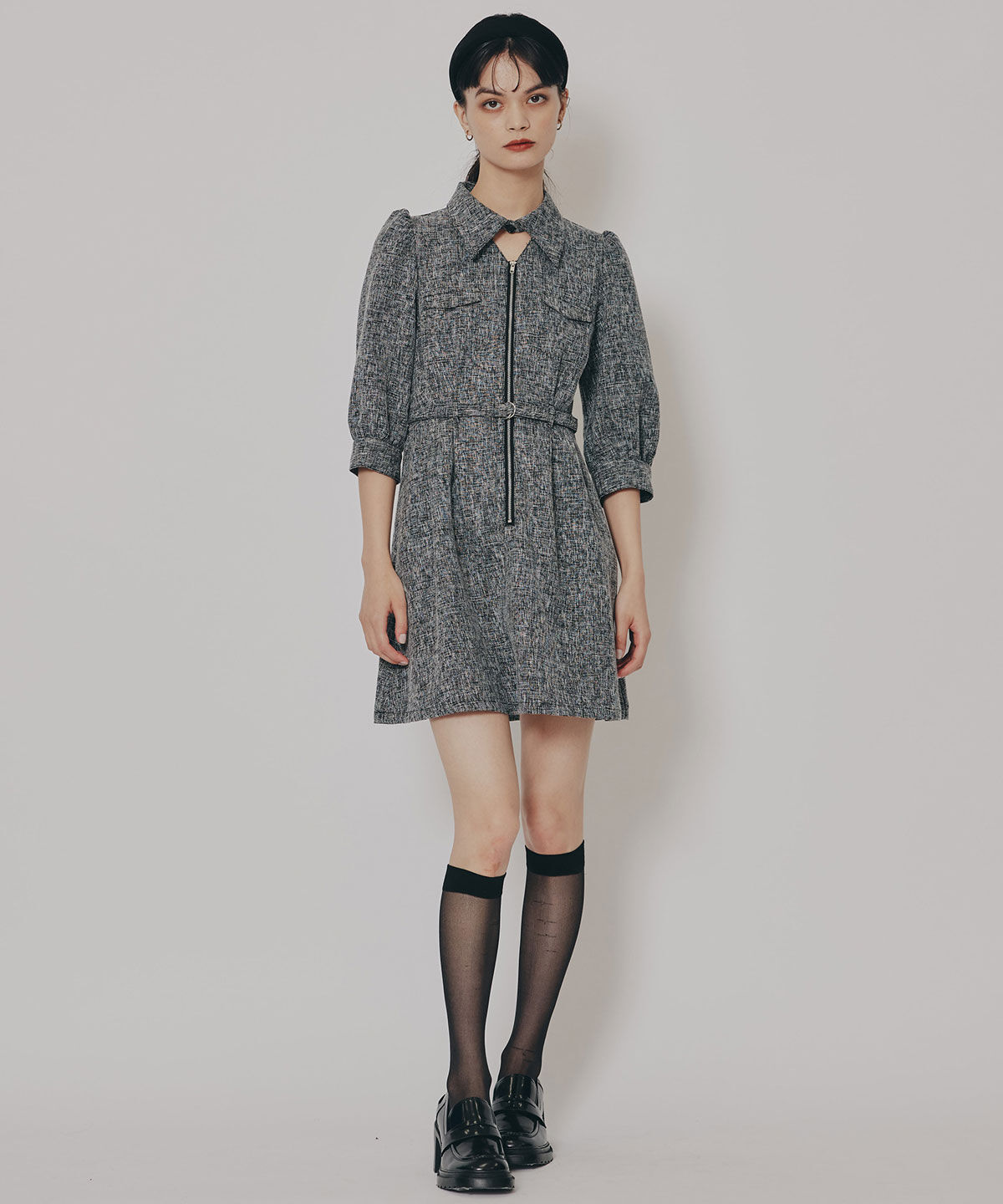 REDYAZEL「カラーミックスフロントZIPワンピース」|ワンピース|