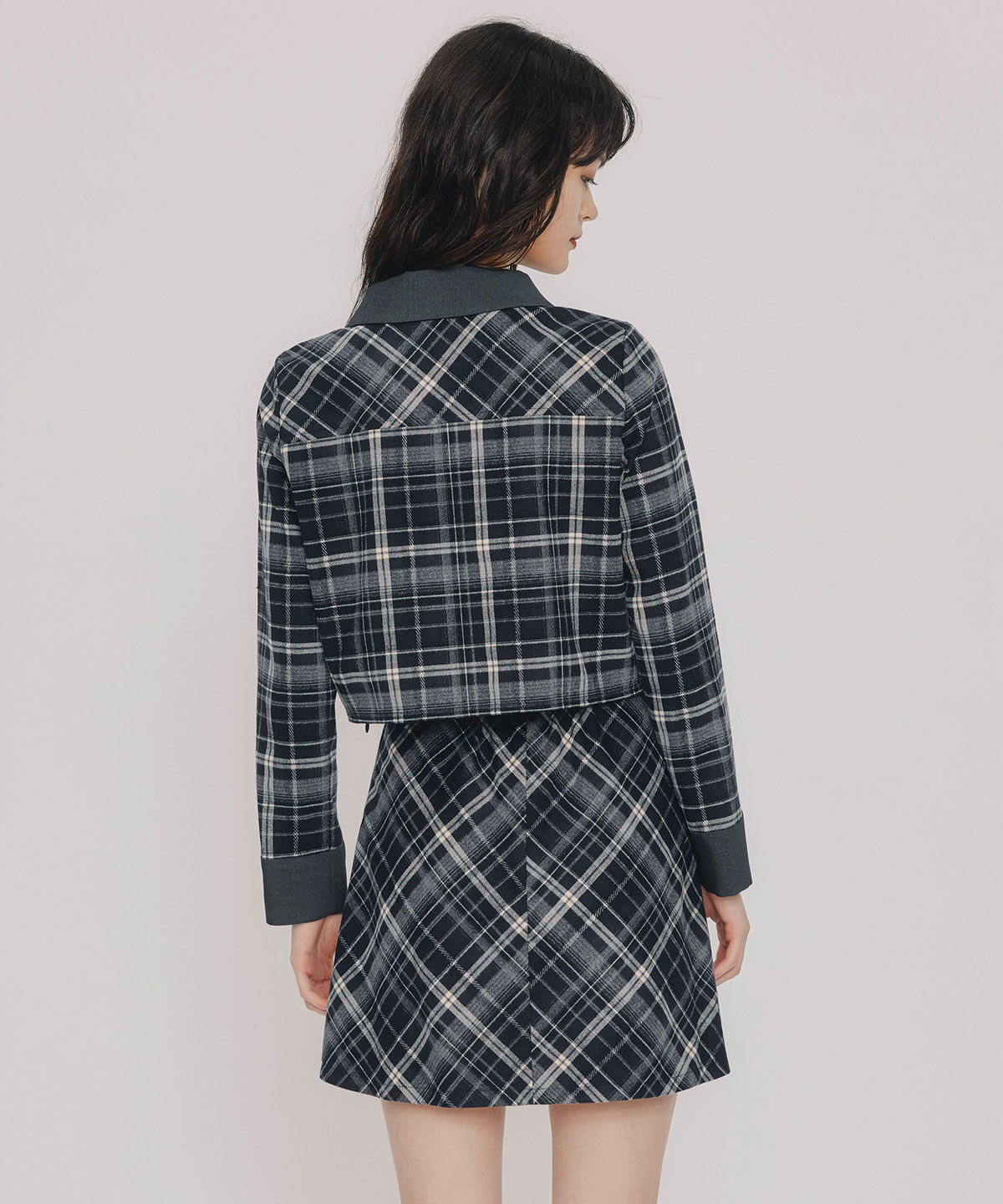 REDYAZEL「バイアスチェックショートブラウス&times;プリーツミニスカートセットアップ」|ワンピース|