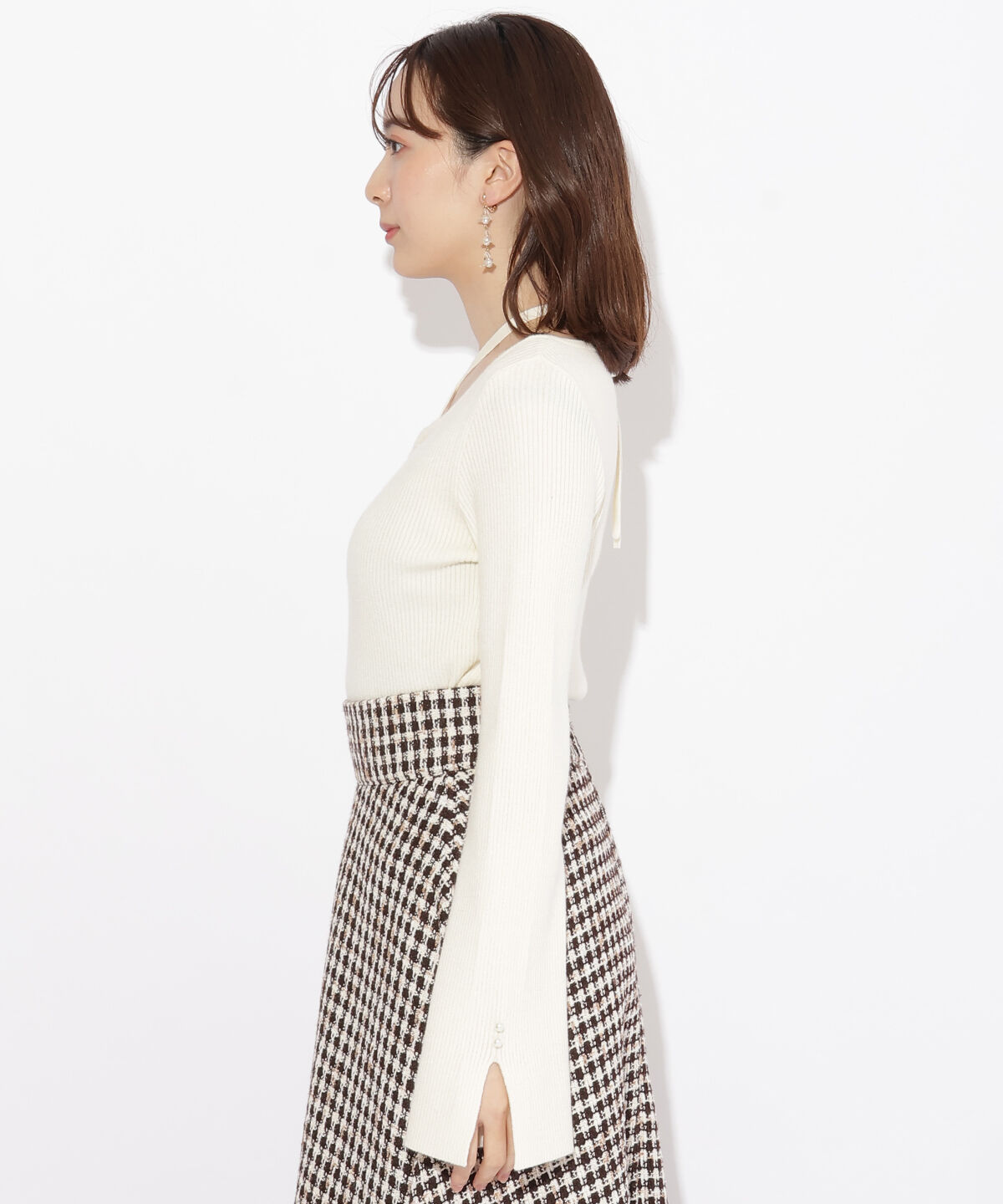 WILLSELECTION「ハートネックフレアスリーブプルオーバー」|ニット・セーター|