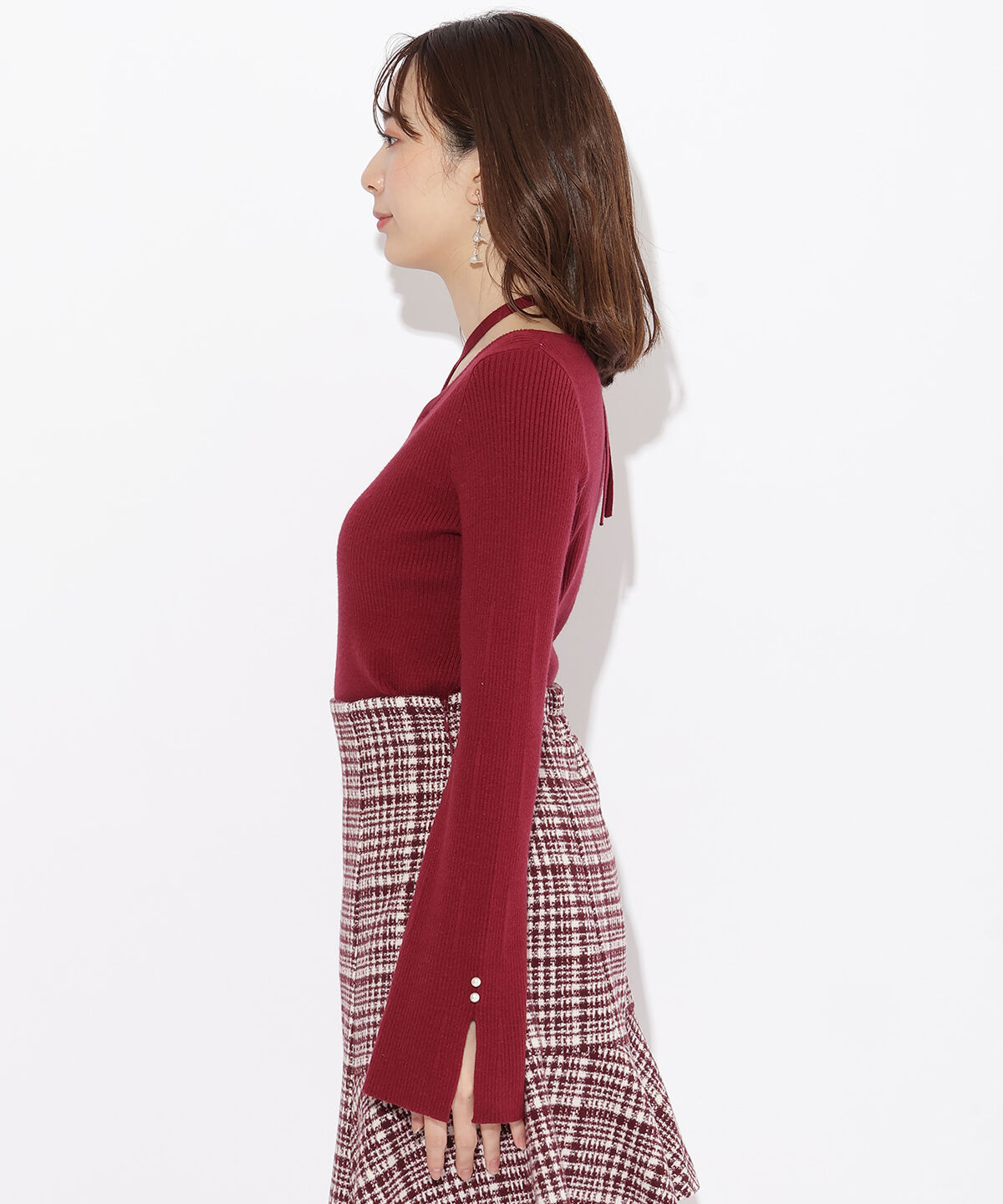 WILLSELECTION「ハートネックフレアスリーブプルオーバー」|ニット・セーター|