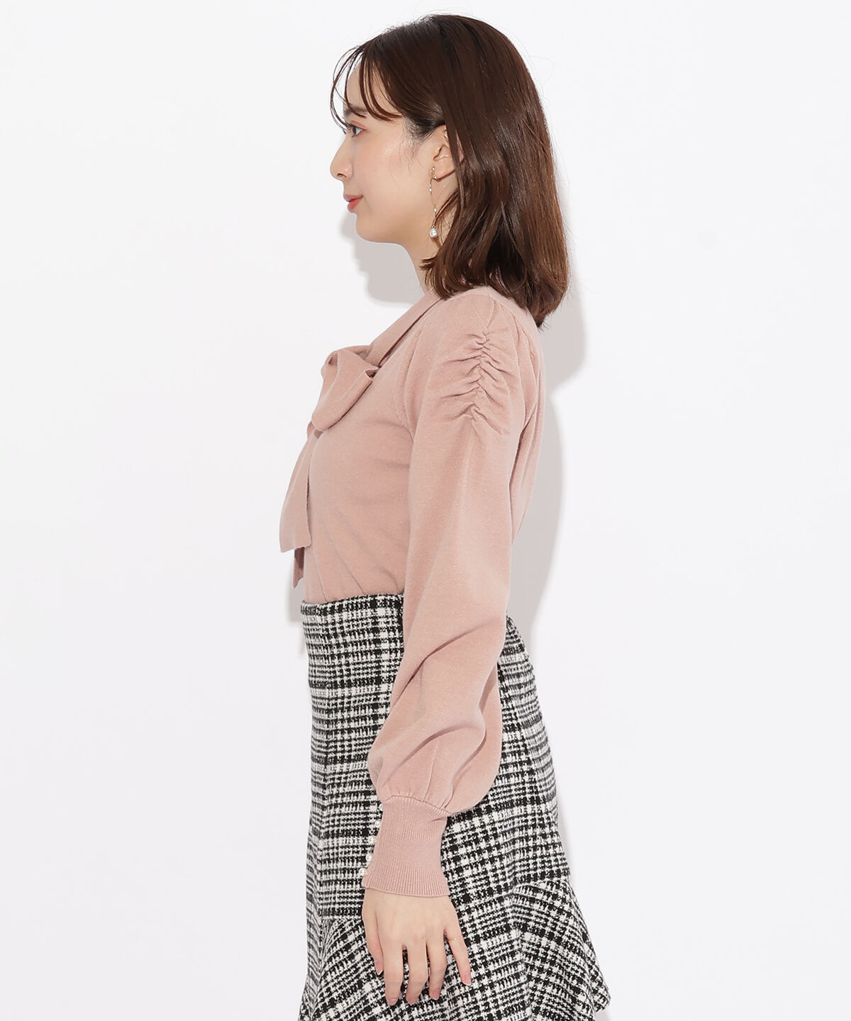 WILLSELECTION「ギャザー袖ボウタイプルオーバー」|ニット・セーター|