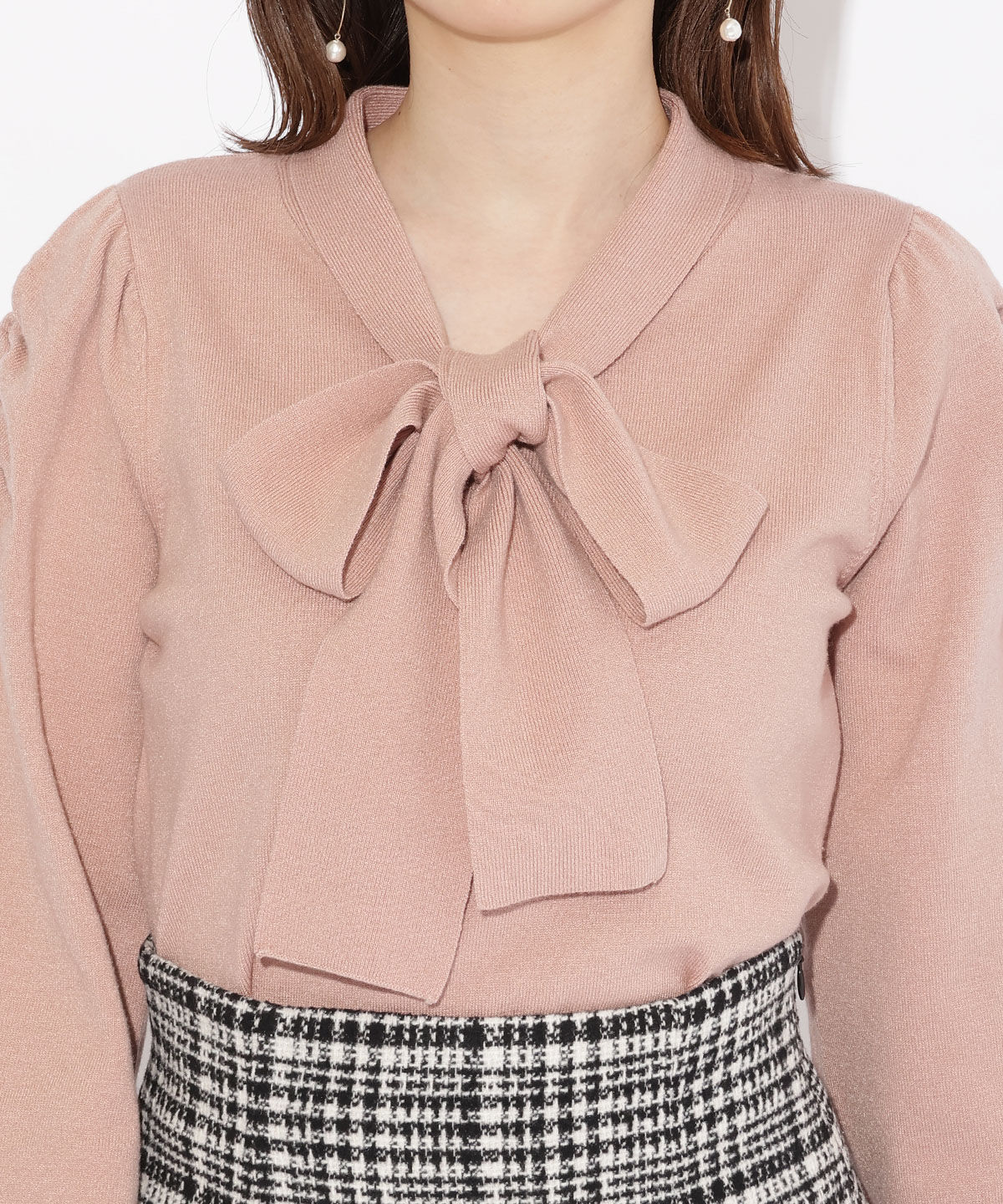 WILLSELECTION「ギャザー袖ボウタイプルオーバー」|ニット・セーター|