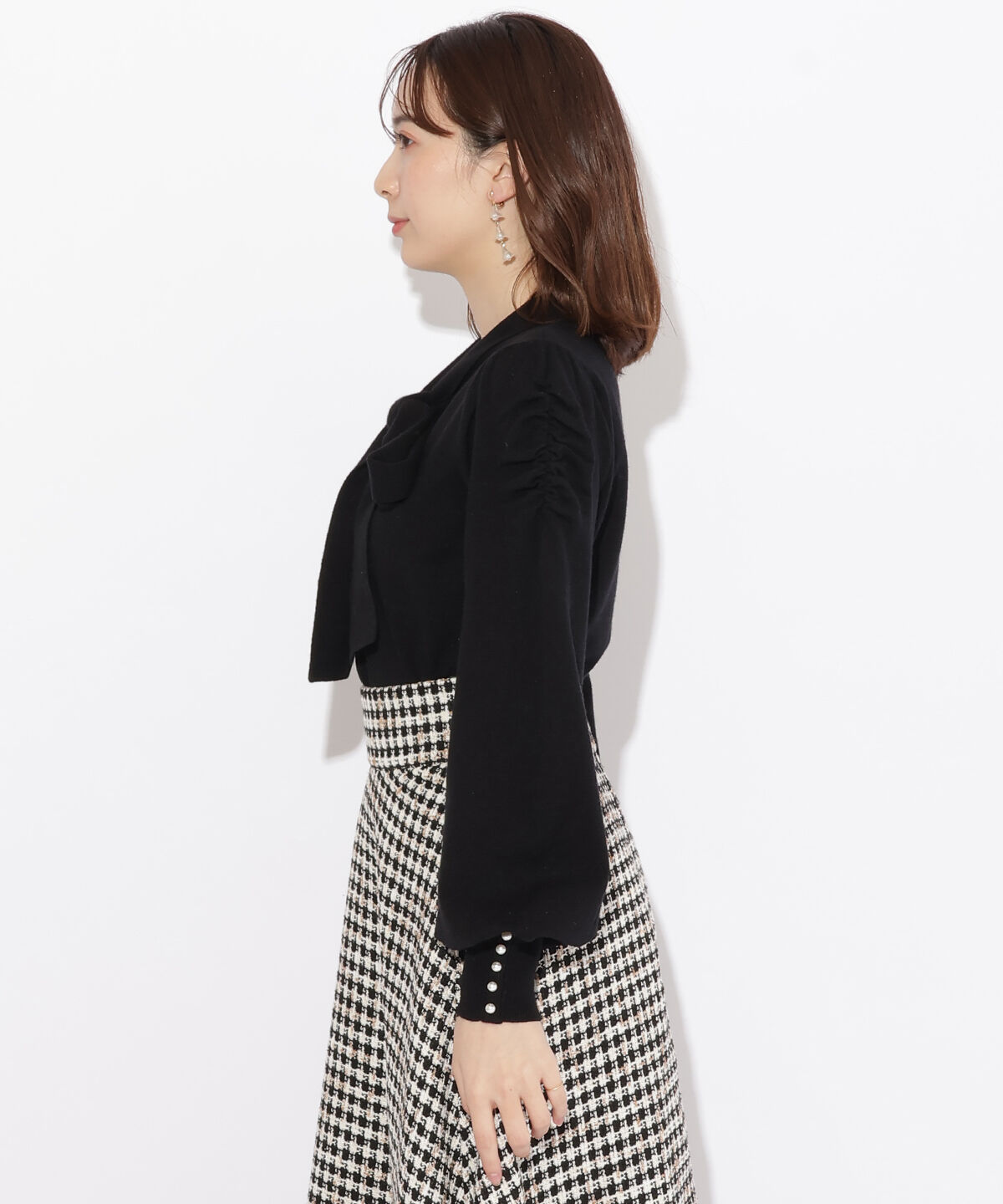 WILLSELECTION「ギャザー袖ボウタイプルオーバー」|ニット・セーター|