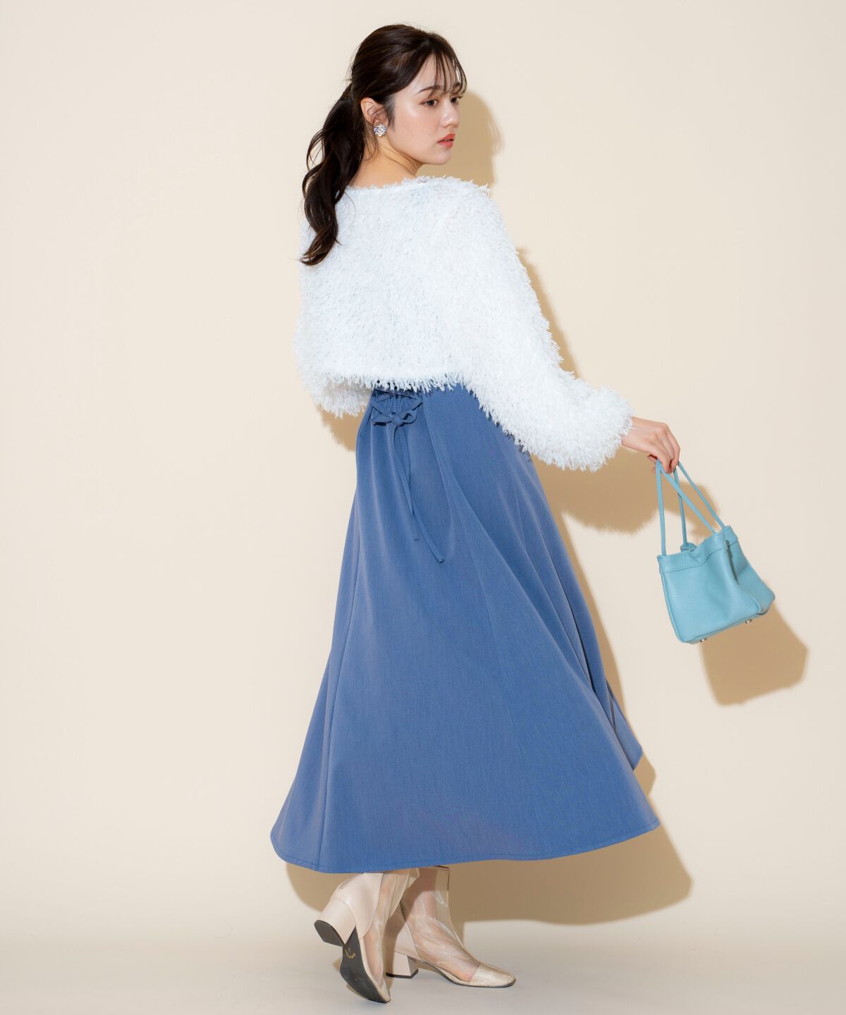 WILLSELECTION「リボンヤーンシャギーニット&times;ワンピース」|ワンピース|