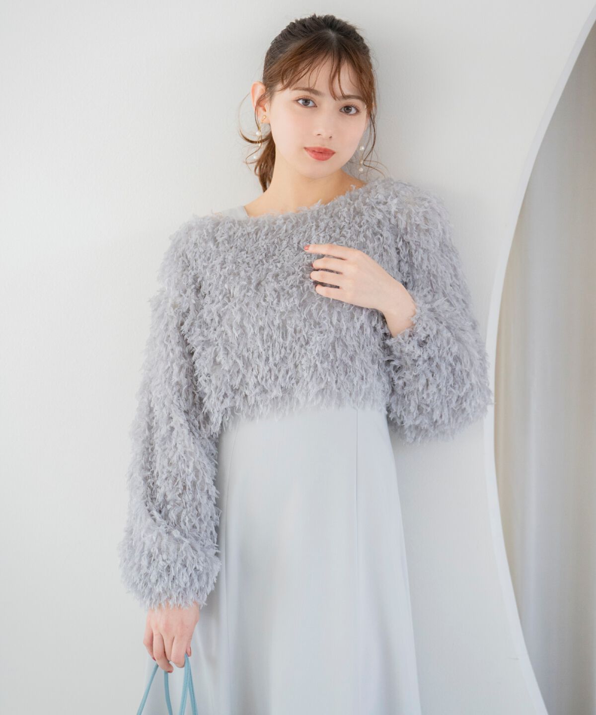 WILLSELECTION「リボンヤーンシャギーニット&times;ワンピース」|ワンピース|