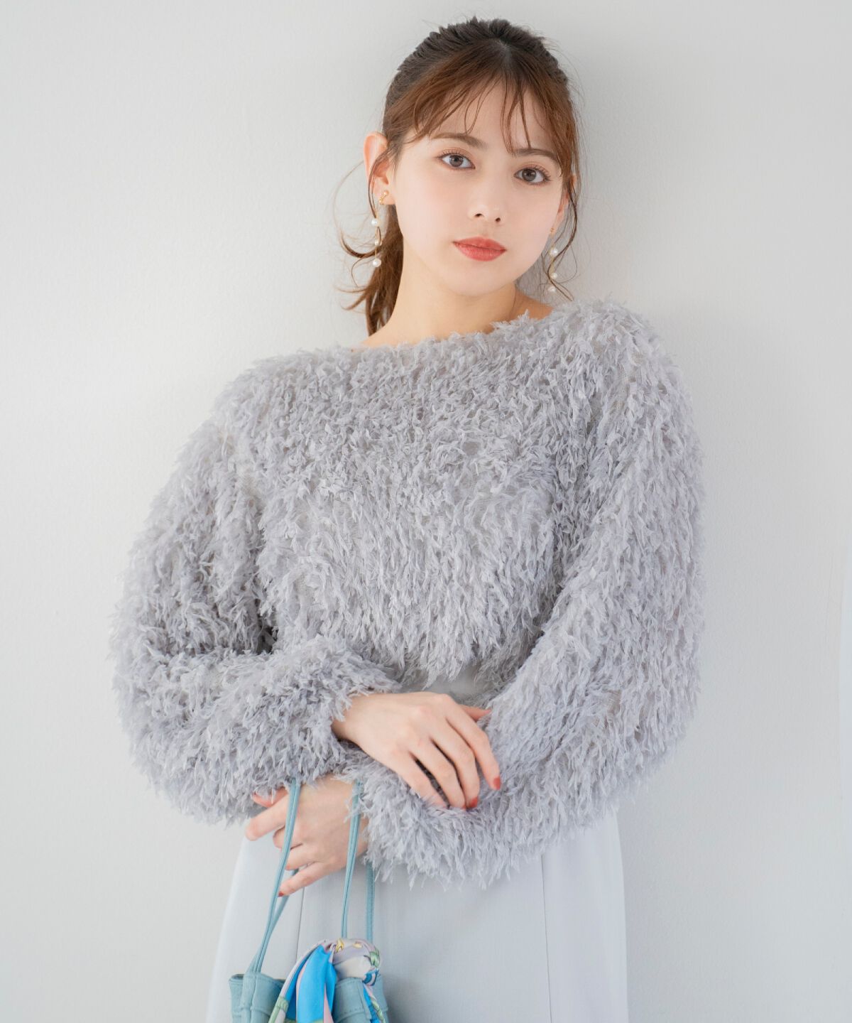 WILLSELECTION「リボンヤーンシャギーニット&times;ワンピース」|ワンピース|