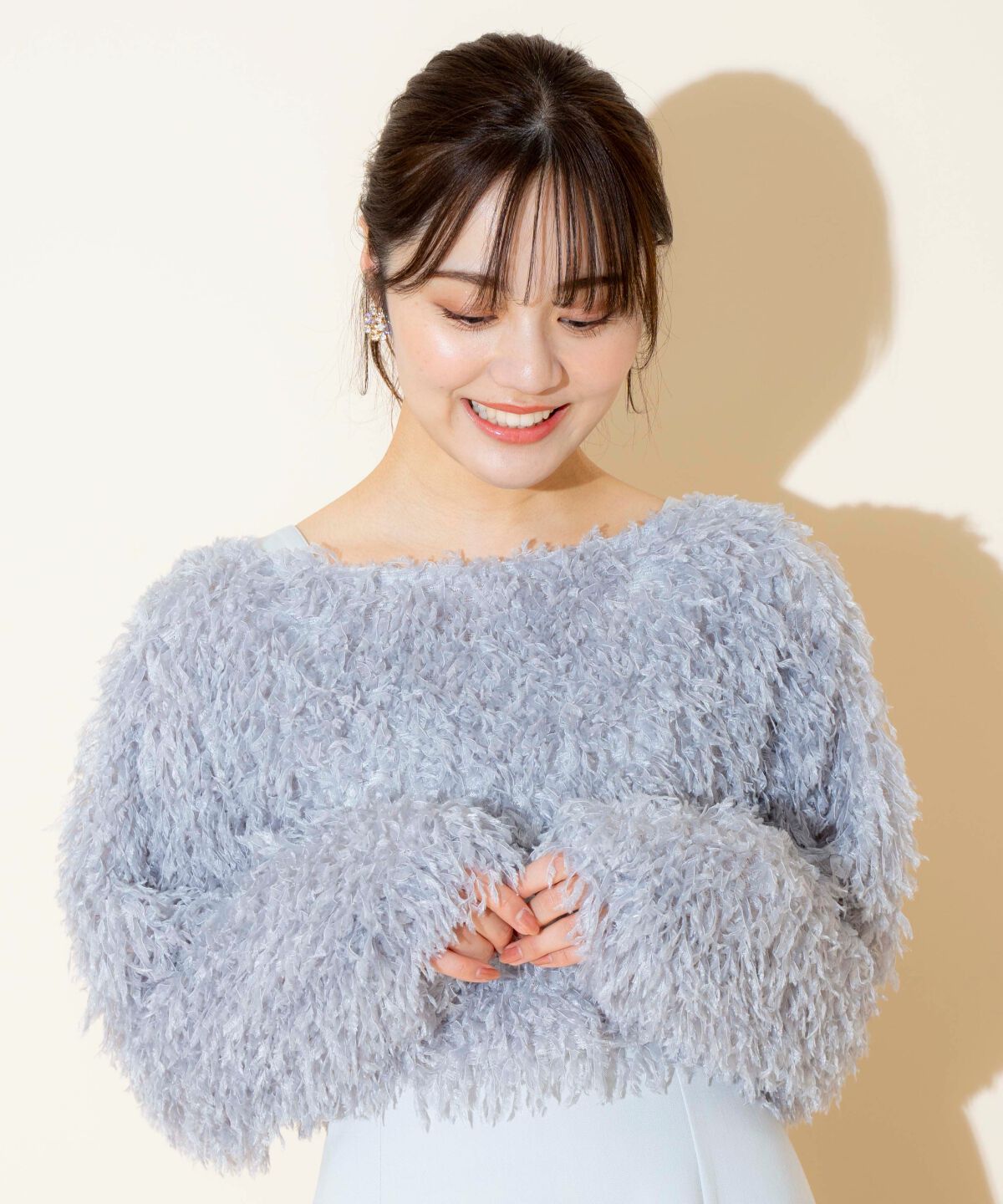 WILLSELECTION「リボンヤーンシャギーニット&times;ワンピース」|ワンピース|