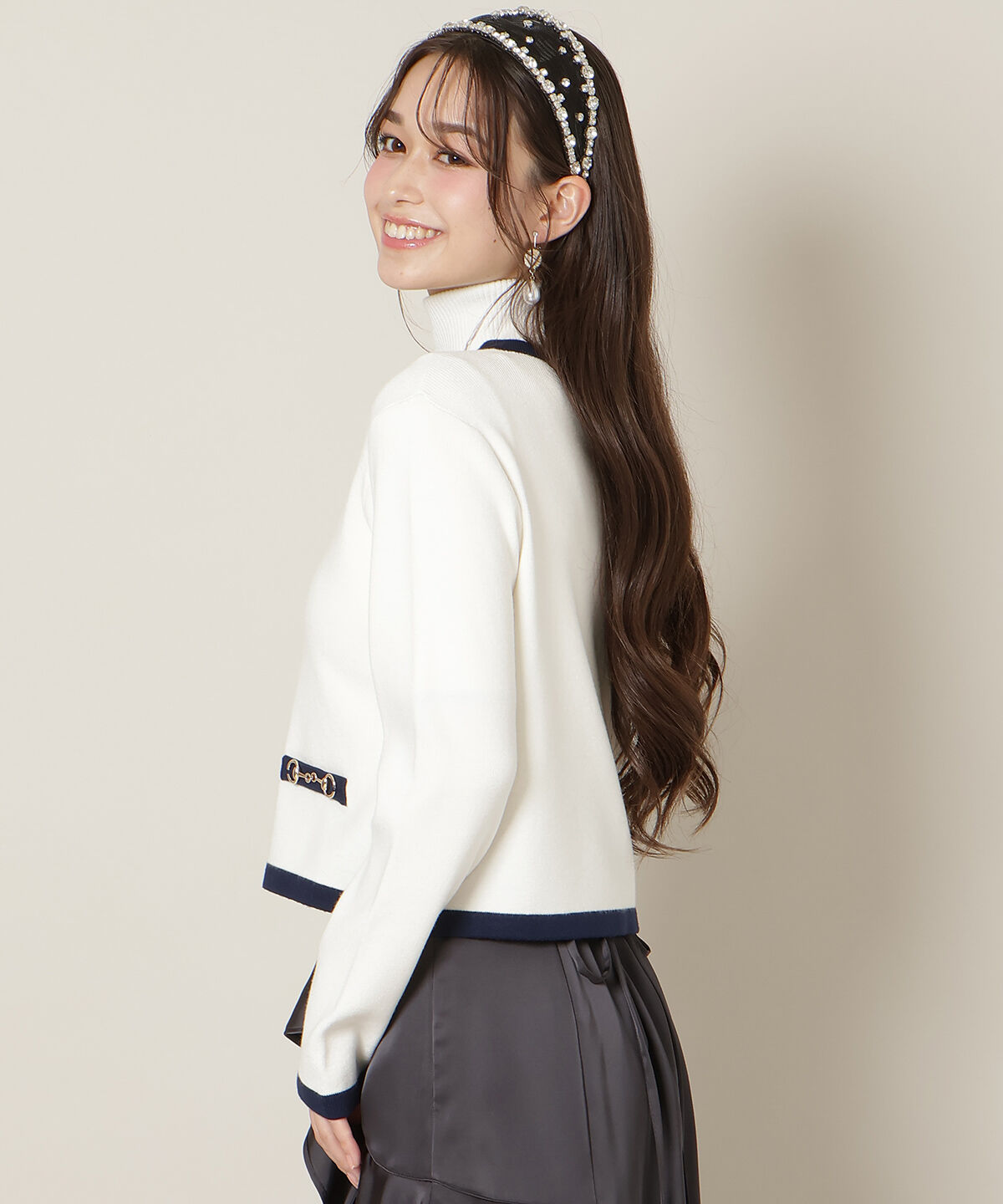 WILLSELECTION「バイカラーアンサンブル」|カーディガン|