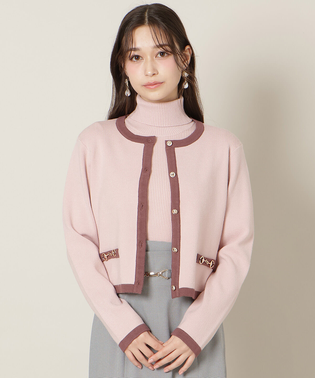 WILLSELECTION「バイカラーアンサンブル」|カーディガン|