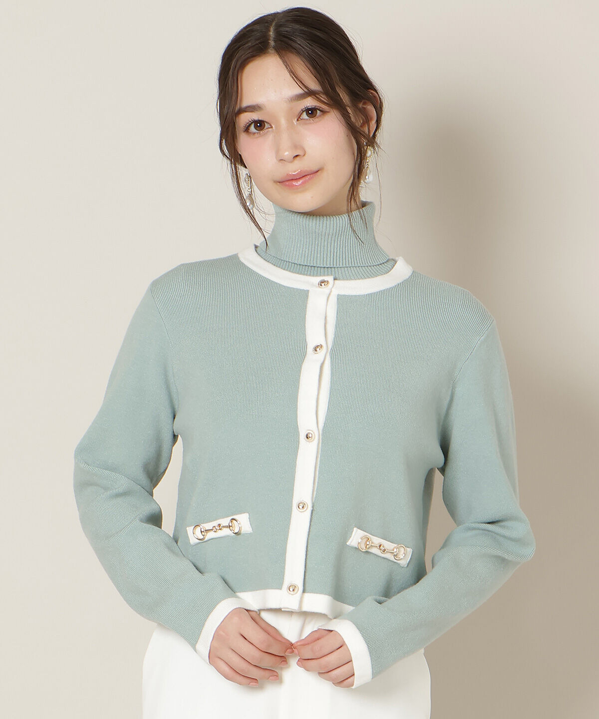 WILLSELECTION「バイカラーアンサンブル」|カーディガン|