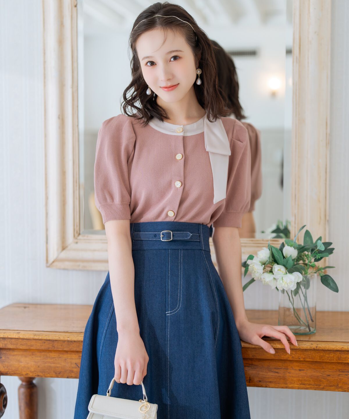 WILLSELECTION「ベルトデザインフレアスカート」|フレア|