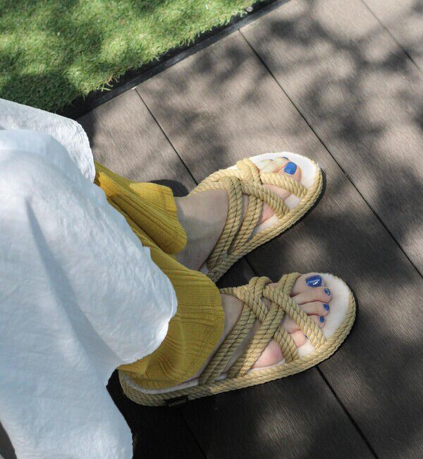 BOHONOMAD「【BOHONOMAD】ボドルム ファーリースリッパ/ベージュ ポリプロピレン ファー/サンダル」|サンダル|ベージュ