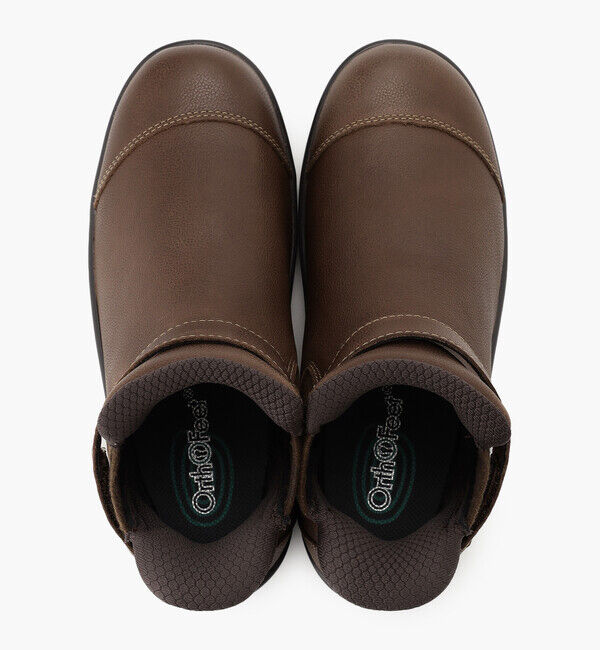 Orthofeet「【オーソフィート】ブレア ワイド/チョコレート ナチュラルレザー/シューズ レディース」|ショートブーツ|