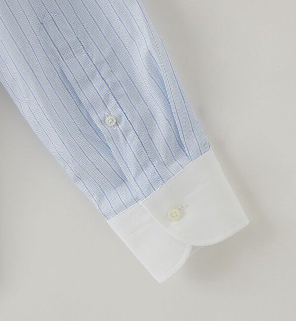 UNITED ARROWS「ALBINI オルタネイトストライプ セミワイドカラー クレリックシャツ」|シャツ・ブラウス|