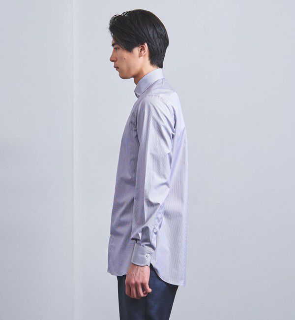 UNITED ARROWS「ALUMO/ピンストライプ ワイドカラー シャツ」|シャツ・ブラウス|