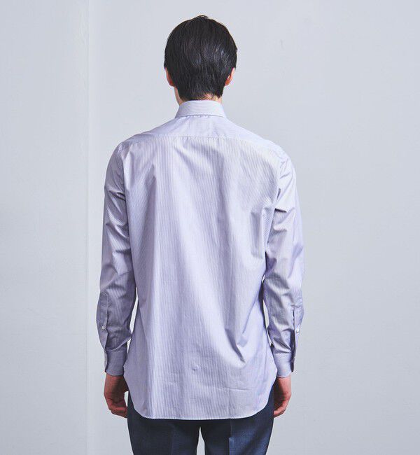 UNITED ARROWS「ALUMO/ピンストライプ ワイドカラー シャツ」|シャツ・ブラウス|