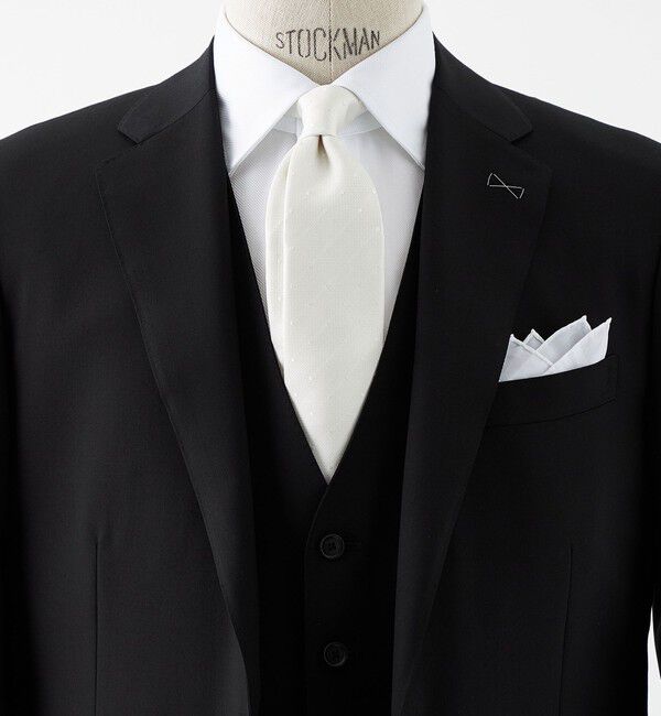 UNITED ARROWS green label relaxing「シルク 8.0cm フォーマル ドット ネクタイ」|その他|WHITE