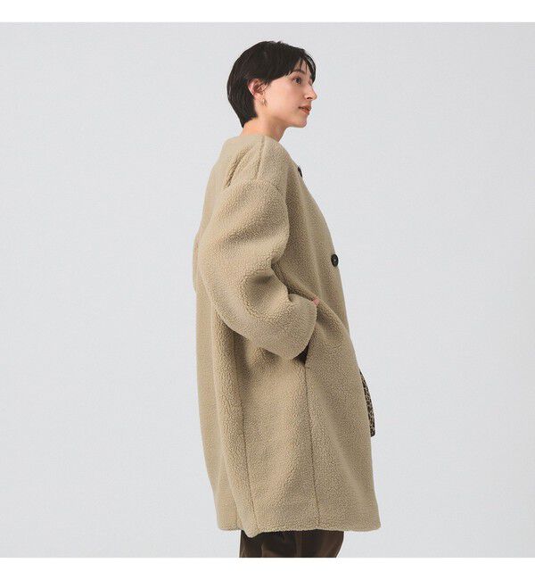 Ray BEAMS 「GYMPHLEX / ボア ノーカラー コート」|ダッフルコート|