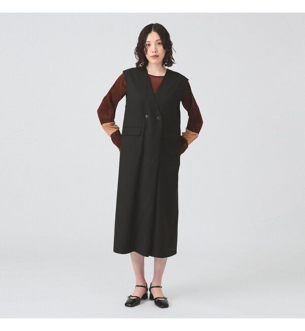 Ray BEAMS 「ロング ジレ ワンピース」|ワンピース|BLACK