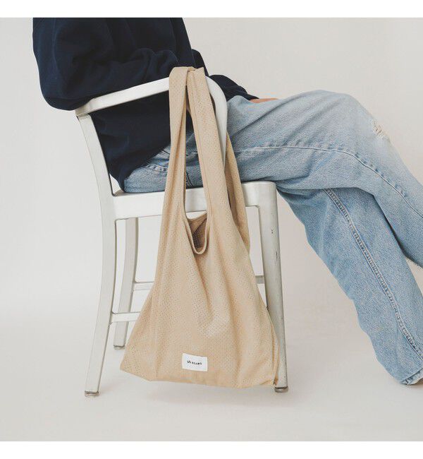 BEAMS「パンチング エコバッグ」|ポーチ|BEIGE
